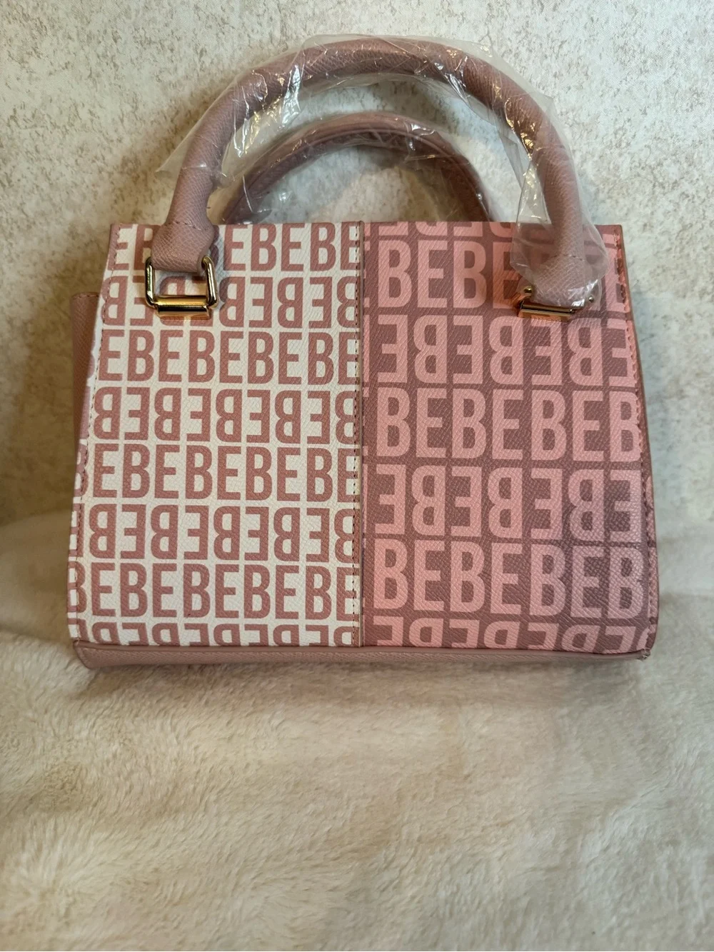 bebe Pink Ailey Logo Tote Bag